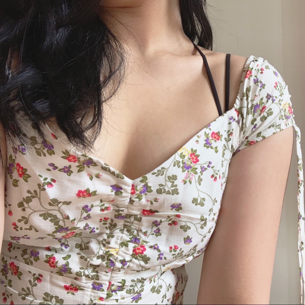 Abercrombie Fitch Cinched Tie Blouse White🤍✨🍋🍦